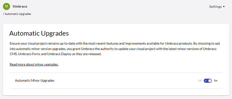 Automatic Minor Upgrade